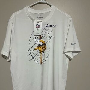 NFL White Minnesota Vikings Short Sleeve Nike Dri-Fit Tee (Size Large)